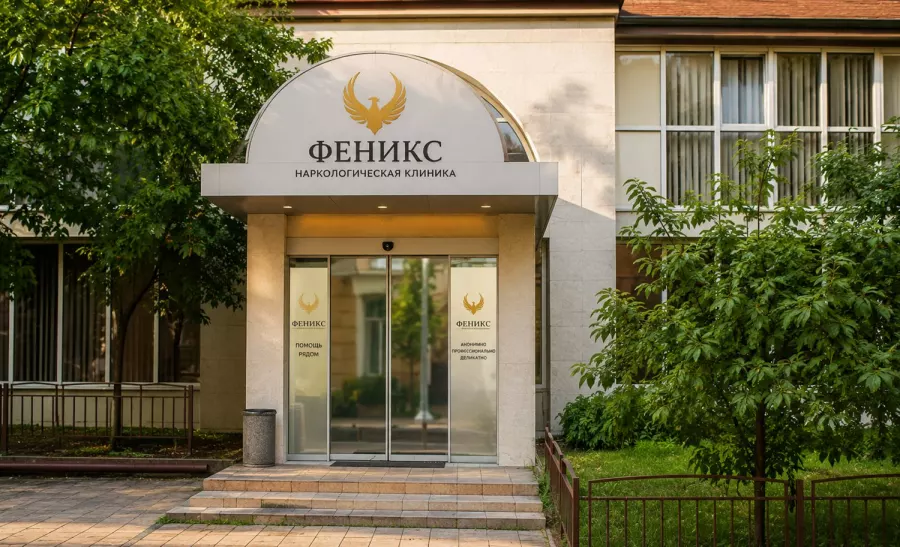 Вход в наркологическую клинику «Феникс» в Грайвороне